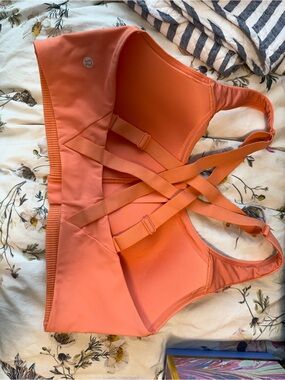 lululemon athletica Coral Orange Cross-Back Sports Bra